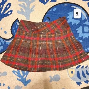 Gymboree Girl's sz 4 Pink Orange Fall Color Plaid Texture Skirt Autumn